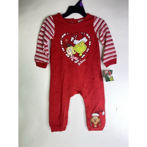 Dr. Seuss The Grinch Cindy Lou Christmas One Piece Coverall Baby Girls 12 Months - Picture 1 of 8